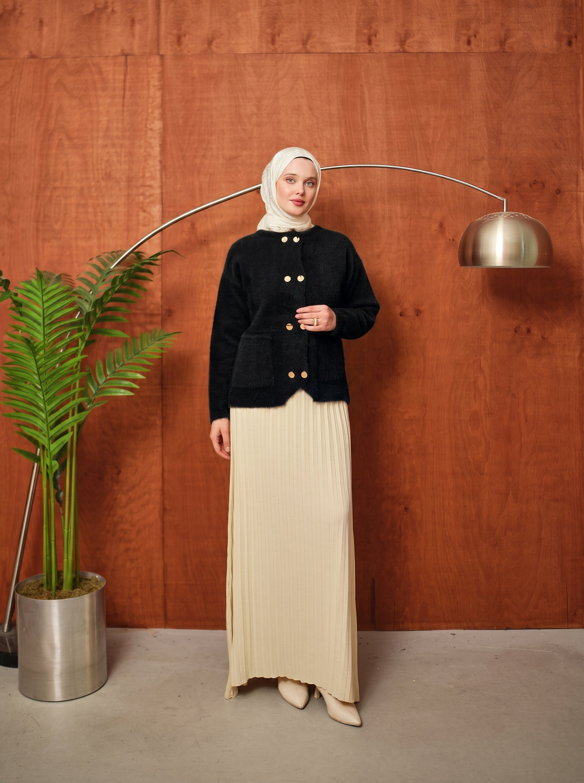 Çift Sıra Düğmeli Hırka